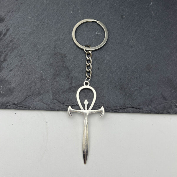 Wholesale Gothic Retro Zinc Alloy Cross Sword Keychain Silver Fashion Accessory Gift