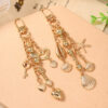 Wholesale Ocean Beach Themed Resin Keychain with Shell and Starfish Beads Boutique Resale Accessory