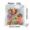 Wholesale 45pcs Multi Color Embroidered Flower Patches Polyester Thread for Clothing Bag Decoration Craft Supply