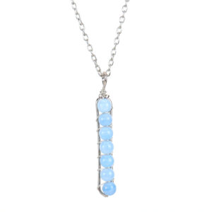 White K light blue beads