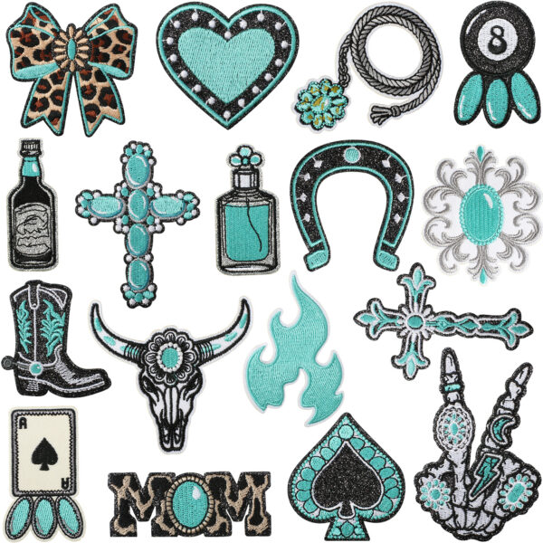 oly-81391e0b58a1a24cca23ff6273b4cf98 Wholesale Western Cowboy Embroidery Patches Polyester Thread Fashion Accessory