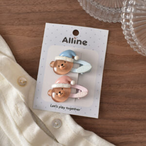4# Oval Big Head Sleeping Cap Bear - 2pcs