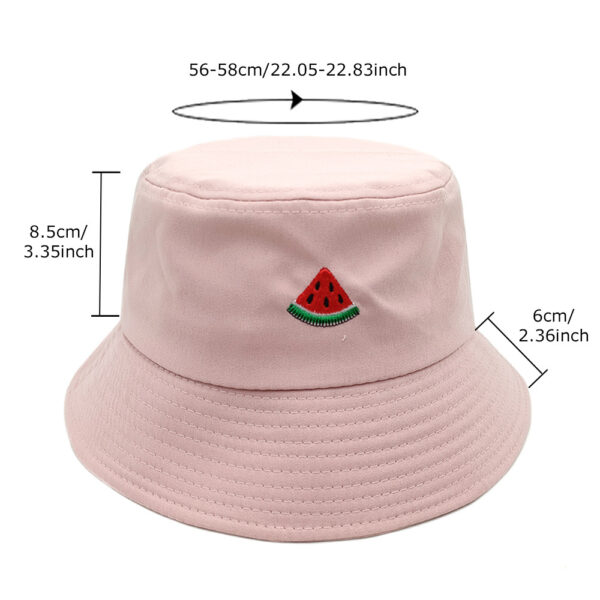 Wholesale Watermelon Embroidery Bucket Hat Stylish Sun Protection Hat for Casual Wear