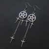 Wholesale Gothic Star Dagger Earrings European Style Metal Jewelry for Everyday Wear
