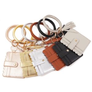 oly-81651537162f23544632cb0d576042af Wholesale PU Leopard Print Keychain Card Case Wallet with Tassel Stylish Boutique Gift