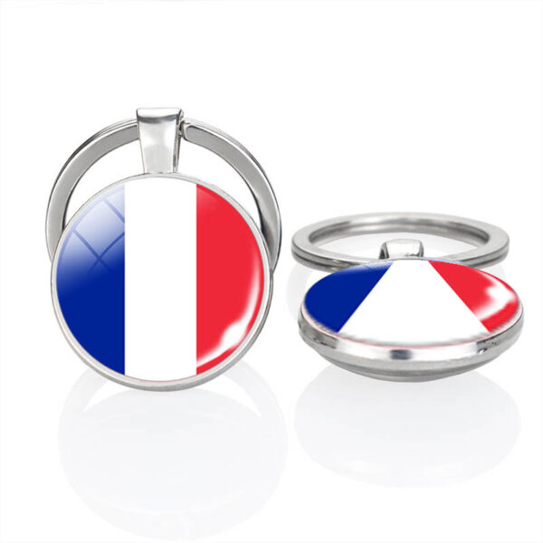 Wholesale Stylish Ukraine Flag Double Sided Glass Ball Keychain Birthday Gift for Resale