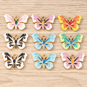 Wholesale Fashion Accessory Butterfly Pendant DIY Jewelry Kit 10pcs Black White Zinc Alloy Electroplated Perfect for Resale or Gift