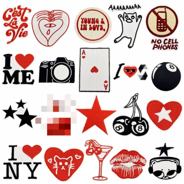 oly-817e90a71c775413bd21e10d957e80a6 Wholesale Cartoon Colorful Heart Star Decorative Cloth Patches Fashion Accessory Gift Resale