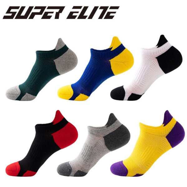oly-8181384bdc761ee8c8ee424413713987 Wholesale Color Matching Cotton Short Socks for Men - Breathable Sweat-Absorbing Athletic Socks Everyday Wear