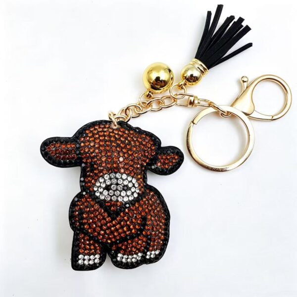 Wholesale Cartoon Highland Cow Rhinestone Keychain Fashion Decorative Accessory Gift for Resale