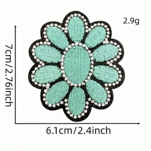 Turquoise denim patch 6#
