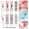 Wholesale 2/8/16pcs UV DTF Stickers Cartoon Bow Girl Strawberry Floral Print Pen and Bookmark Stickers OLY Exclusive