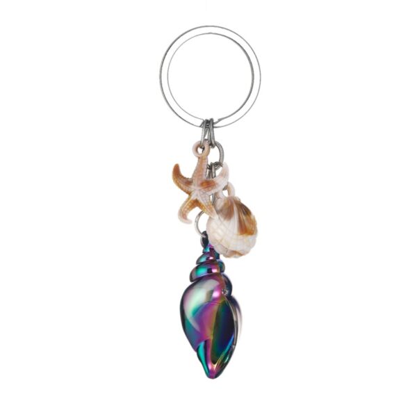oly-81ad26abae59d7097dd4d3885e80495b Wholesale Beach Seashell Starfish Design Blue Resin Keychain Bag Charm Car Key Accessory Gift