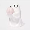 Wholesale Halloween Cute Ghost Resin Figurine Holding Pumpkin Home Decor Accent