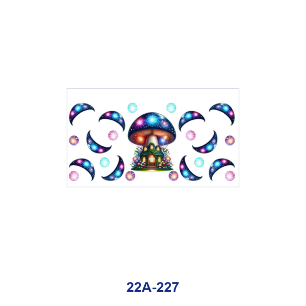 oly-81bfd0809851b61b02299e0c31b279c9 Wholesale 5pcs Winter Fairy Mushroom House Crown Crescent Moon Bow Checkerboard Mama Text Mixed Print 16oz Cup UV DTF Wraps