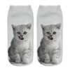 oly-81bfef95a8129c30fe0a7307a84094a5 Wholesale Harajuku 3D Cat Print Ankle Socks Polyester Cotton Breathable Casual