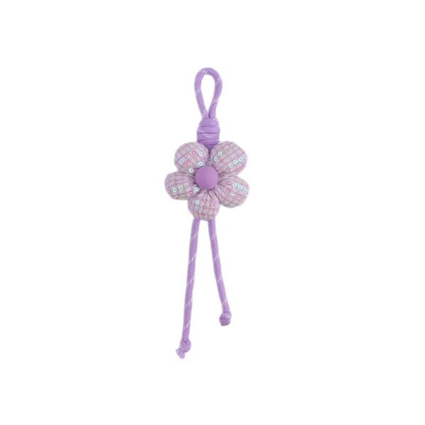 oly-81ca52650602d24d6a9c1f873470f3de Wholesale Fabric Flower Bag Charm and Phone Lanyard Hand Knitted Sequined Accessory Trendy Gift for Resale