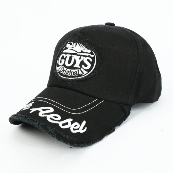 Wholesale Retro Embroidered Letter Cotton Baseball Cap, Adjustable All Black Unisex Hat Gift