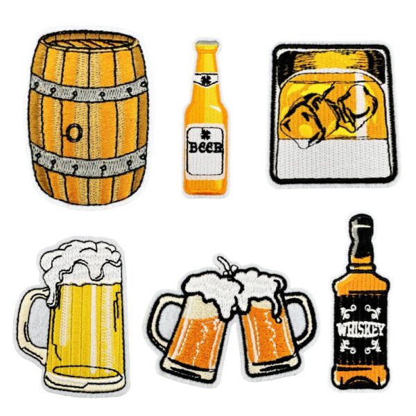 oly-81ef61c2ce6bd8f7c27c202736c29d3b Wholesale Polyester Thread Embroidered Beer Badge Patch - Trendy Decorative Sticker
