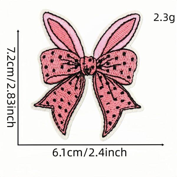 Wholesale Cartoon Bow Embroidered Patch Polyester Fabric Clothing Decoration