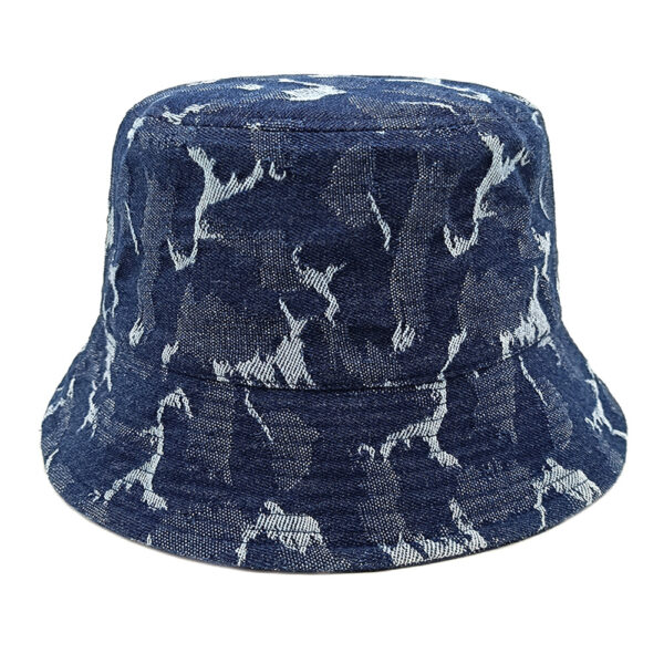 oly-821ffbdca28dd0ccff44b72777f468e7 Wholesale Retro Denim Bucket Hat Navy Blue Washed Finish Casual Fashion Accessory
