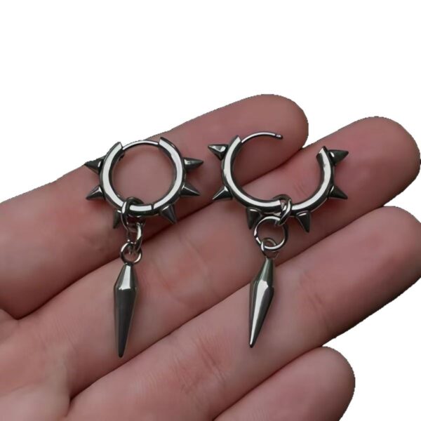 oly-82325f4141f78c8442cdaea9bfaf6483 Wholesale Stainless Steel Punk Spike Hoop Earrings Geometric Fashion Jewelry for Women