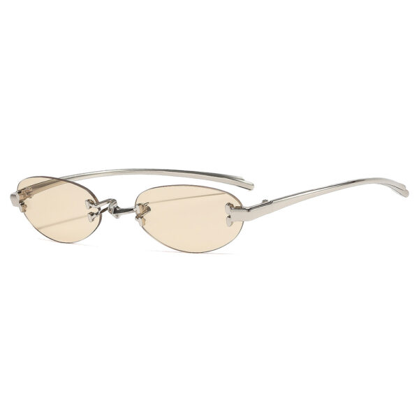 oly-8234f907c3c521001f9e379af06a0d5c Wholesale Retro Oval Rimless Sunglasses Metal Frame UV400 Chic Fashion Accessory