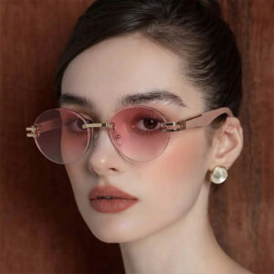 oly-823c6945a939353051fb472a78b5eb55 Wholesale Trendy Rimless Round Sunglasses Gold Frame Gray Lens UV400 Sun Glasses for Vacation Travel Fashion Accessory