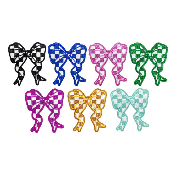 oly-8245e0882a51f0d2824f86794e6b480c Wholesale Plaid Bow Embroidered Iron-On Patch for DIY Clothing Decorative Fashion Accessory Party Gift