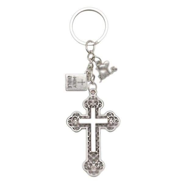Wholesale Cross Bible Plate Keychain Bag Charm Chic Jewelry Accessory for Gift Resale