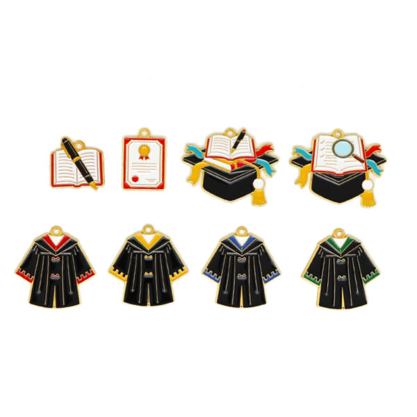 oly-8250d197f14f81058bf9b1f801aeb9d0 Wholesale College Style Graduation Enamel Pendant Keychain Zinc Alloy Fashion Accessory
