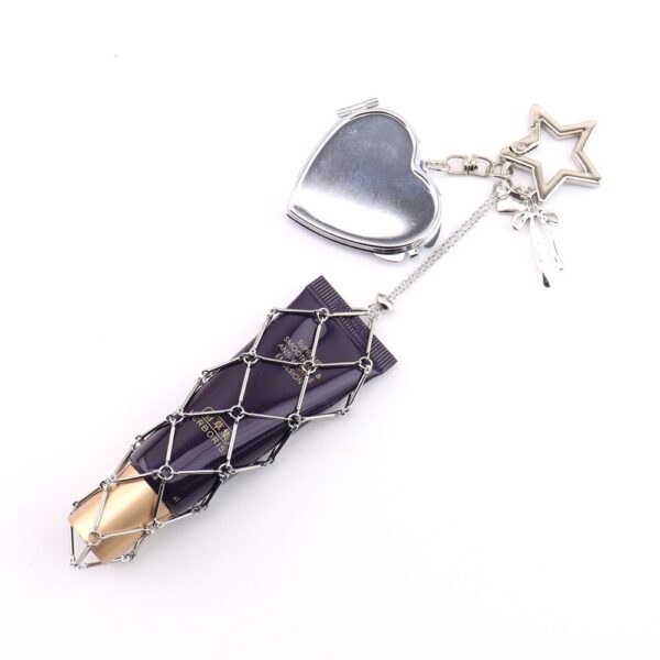 oly-82728fe116210bc259b364716e82626b Wholesale Silver Lipstick Bag Charm Keychain Trendy Metal Fashion Accessory for Gift and Boutique Resale