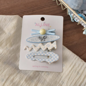 1## Blue Oval Bow - 4pcs