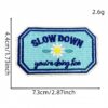oly-8284835ca51eac4206c7a5c35f78bf34 Wholesale Fashion Blue Embroidered Patch Positive English Iron-On Badge Decorative Accent for Clothing Bags Resale