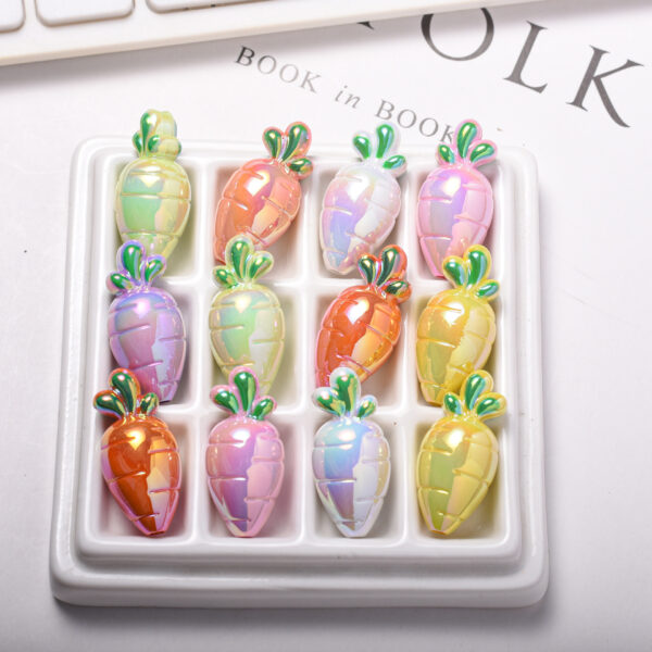 oly-828efb63f1e2f5cfde6f827985ba060f Wholesale UV Plated Acrylic Carrot Loose Beads DIY Phone Chain Bag Charm Craft Supply