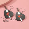 Wholesale Fashion Acrylic Heart Knife Earrings Hook Trendy Plastic Resin Drop Earrings for Women Gift Boutique Resale Jewelry Accessory