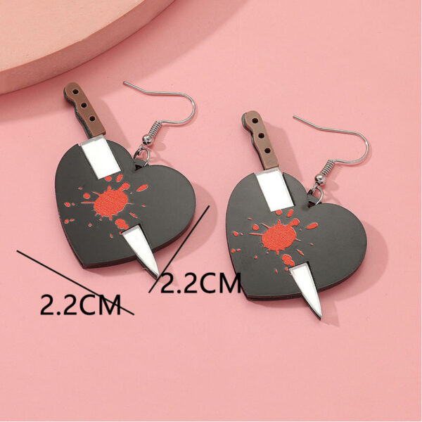 Wholesale Fashion Acrylic Heart Knife Earrings Hook Trendy Plastic Resin Drop Earrings for Women Gift Boutique Resale Jewelry Accessory