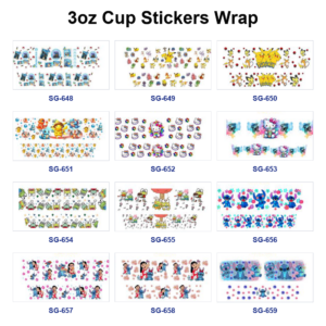 Wholesale 8pcs Kawaii Cartoon Frog 3oz Tumbler Stickers Wrap OLY Exclusive