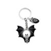 Wholesale Gothic Bat Heart Keychain for Car Keys Backpack Silver Metal Boutique Resale