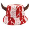 Wholesale Plush Horn Bucket Hat Funny Christmas Design Women's Party Hat