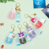 Wholesale Glowing Bubble Bead Liquid Sand Keychain Trendy Car Ornament Decorative Accessory Gift OLY Exclusive