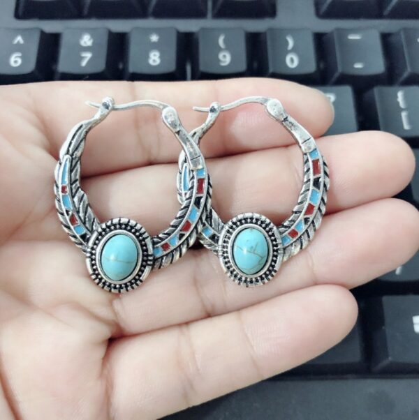 oly-8338f4dde22a12de2509601ba257ecee Wholesale Eagle Feather Turquoise Ring Jewelry Accessory Boutique Resale