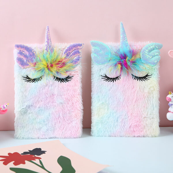 Wholesale Unicorn Cute Notebook Trendy Kids Diary with Feather Design Everyday Gift for Girls Boutique Resale