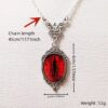 Wholesale Vintage Red Quartz Pendant Necklace Silver Plated Fashion Accessory Boutique Gift