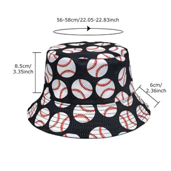 Wholesale Casual Baseball Print Bucket Hat for Sun Protection Fashion Accessory