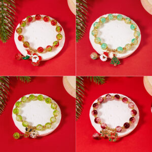 Wholesale Christmas Cartoon Beaded Bracelet Alloy Electroplating Women's Jewelry Gift