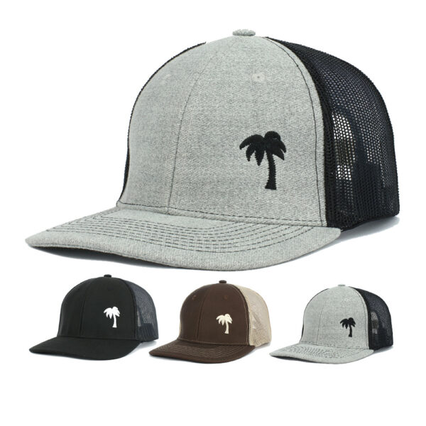 Wholesale Embroidered Coconut Tree Baseball Cap Wide Brim Hip Hop Hat for Men Women Resale