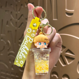 Oil-filled girl's milk tea cup - yellow