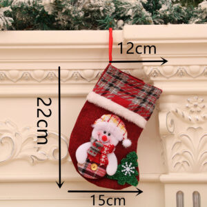 Plaid medium socks snowman [22*15*1cm 23g]