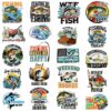 Wholesale Decorative Fishing Themed Embroidered Patches Set of 20 - Chic DIY Craft Accessory for Home Decor or Resale